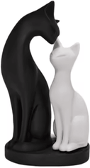 Inspire Curations Minimalist Black & White Cat Sculpture Modern Desk & Home Decor Accent black