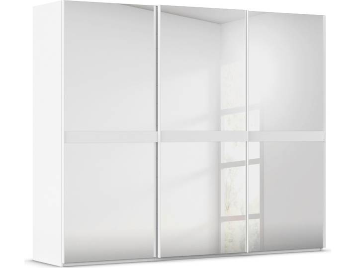 Schwebetürenschrank, Holzwerkstoff, Alpinweiß, 271×223×68 cm, Spiegelfront, Modern, Rauch