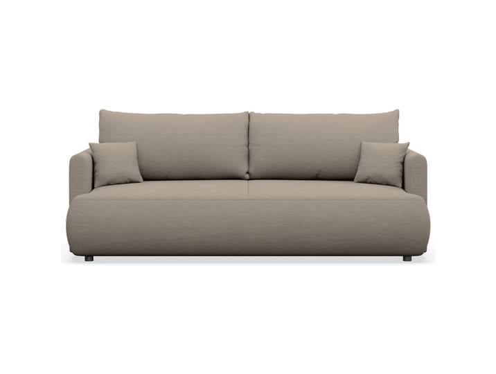 Dreisitziges ausklappbares Sofa Ovo Mini mit Stauraum, hellbeiger