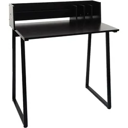 Schreibtisch HWC-K69, Laptoptisch Bürotisch, 82x51cm 3D-Struktur, Metall MDF ~ schwarz