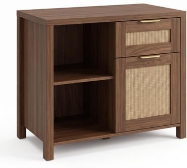 YUN Wooden File Cabinet with Drawers, Office Storage Filing Cabinet for Documents and Supplies