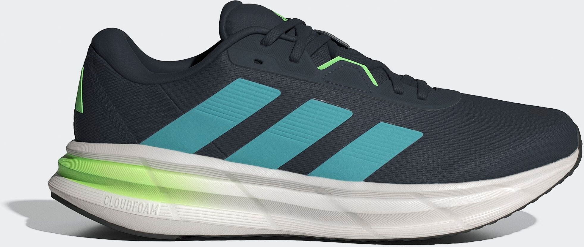Laufschuh ADIDAS PERFORMANCE "GALAXY 7", Herren, Gr. 43, blau (aurora ink, mint ton, lime burst), Synthetik, Textil, Schuhe Laufschuh, für mehr Dämpfung aurora ink, mint ton, lime burst 43