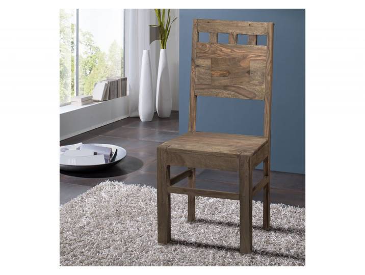 Stuhl Sheesham 45x45x100 grau geölt NATURE GREY #120
