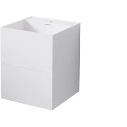 Steinberg Serie 443 Wand-Waschtisch, mit Auszug, 400x400x500mm, 1 Hahnloch, mit Überlauf, SOLIDSurface, 4437180W