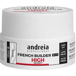 Andreia, Nagelstyling + Kunstnägel, Professional French Nail Builder for Manicure High Viscosity Biphasic 2 in 1 LED and UV Vegan White (Kunstnägel, Weiss)