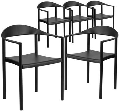 Lancaster Home 5 Pack 1000 lb. Capacity Plastic Cafe Stack Chair