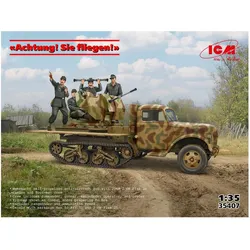 ICM Achtung! Sie fliegen! (Sd.Kfz.3b with 2 cm Flak 38 and crew)