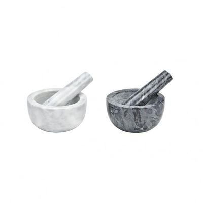 Moerser und Stoessel aus Marmor 2-er Set grau, schwar