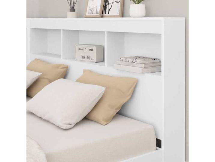 Magnifique Tête de lit de rangement Blanc Bois d'ingénierie - design polyvalent - pour maison - Blanc 41.9 kg 2026_588096