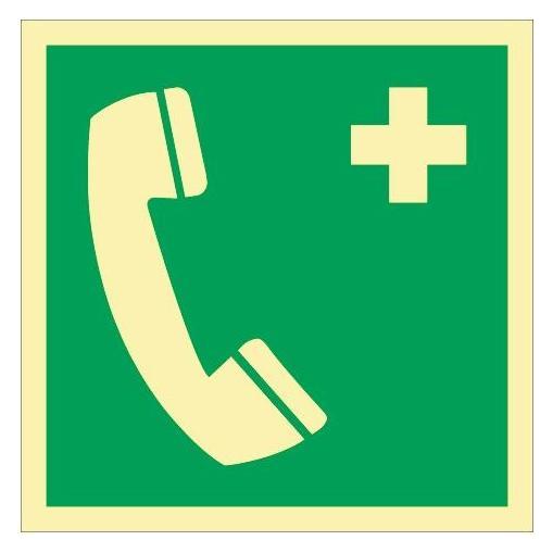 HP Autozubehör Rettungszeichen ASR A1.3/DIN EN ISO 7010/DIN 67510 L148xB148 mm Nottelefon Folie (60680)