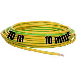 Lapp, Kabelleitung, 10 Meter 4520005 H07V-K 10 mm2 grün-gelb I Erdungskabel I Verdrahtungsleitung I Aderleitung fle (10 m)