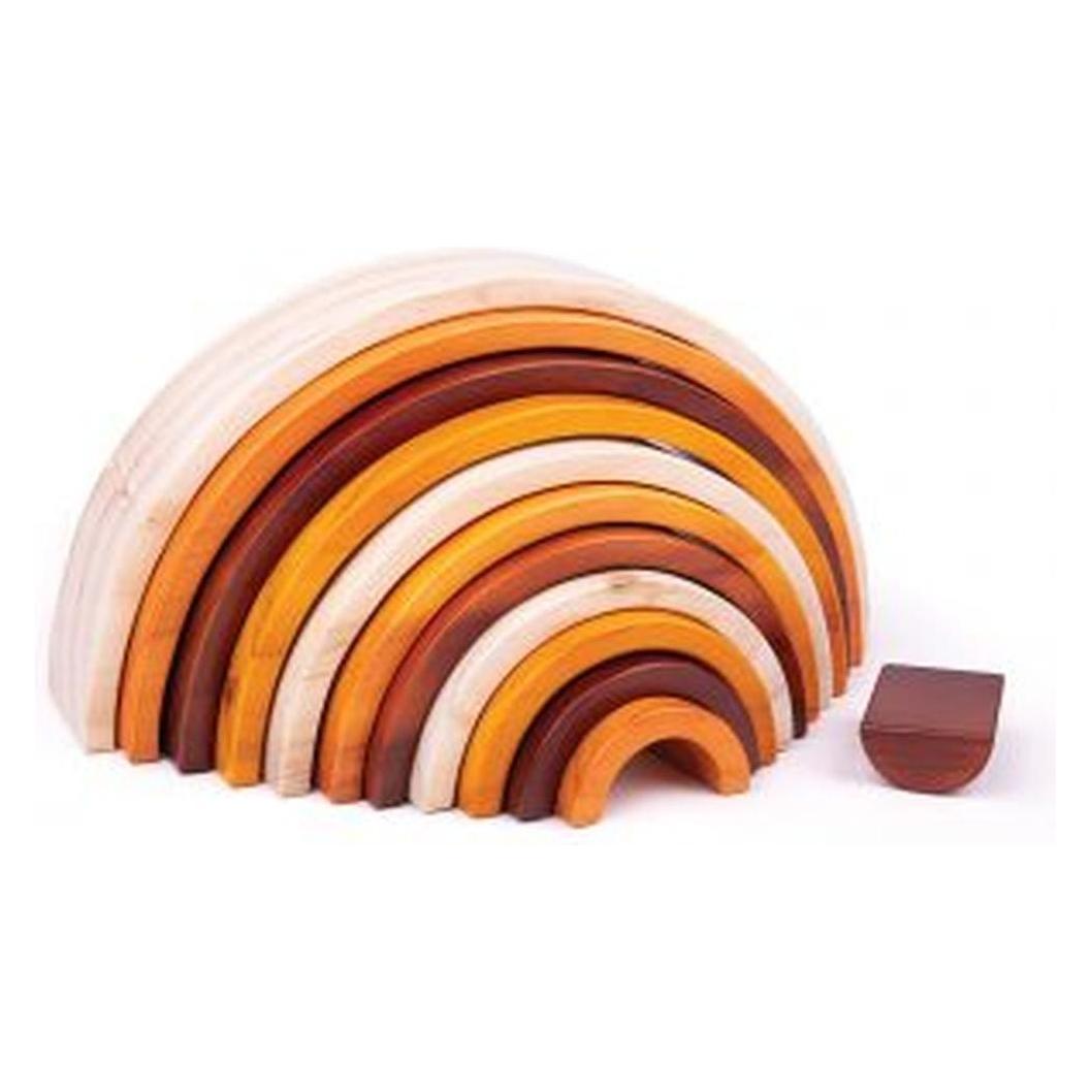 Bigjigs Grosser Holzstapel Rainbow Natural (33037)
