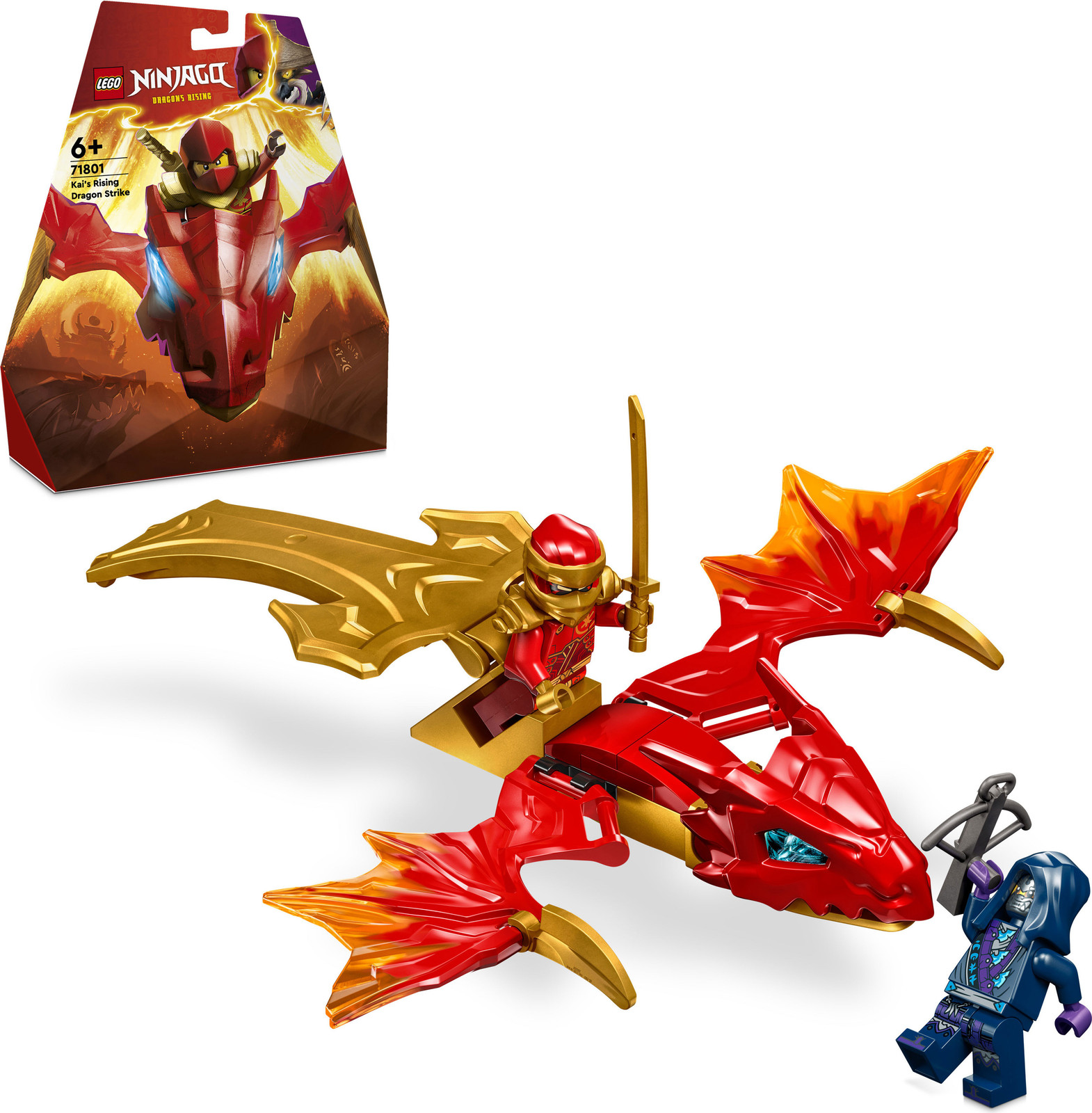 LEGO NINJAGO Kai's Drakenvliegtuig 71801 met Kai-minifiguur en draak-speelgoed voor kinderen vanaf 6 jaar