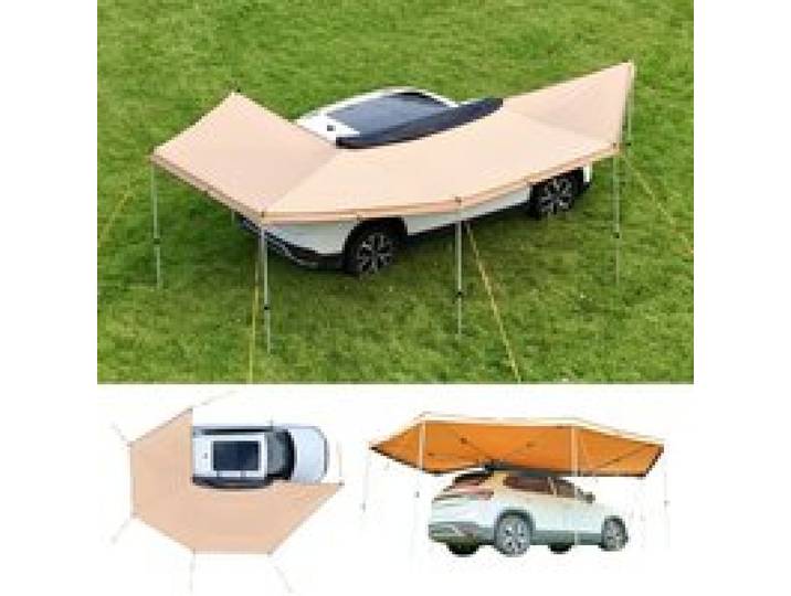 VEVOR Markise Auto, 270°-Markise, 6,08x4,25x2,10 m, Sonnensegel, wasserdicht (UV50+), inklusive Tragetasche, freistehendes Allwetter-Vordach für SUV, Van, LKW & Camping