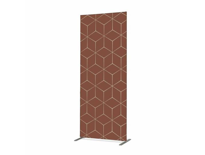 Showdown Displays Paravent 100-200 Hexagon - Rost - Aluminiumrahmen - Schwarz (1 St)