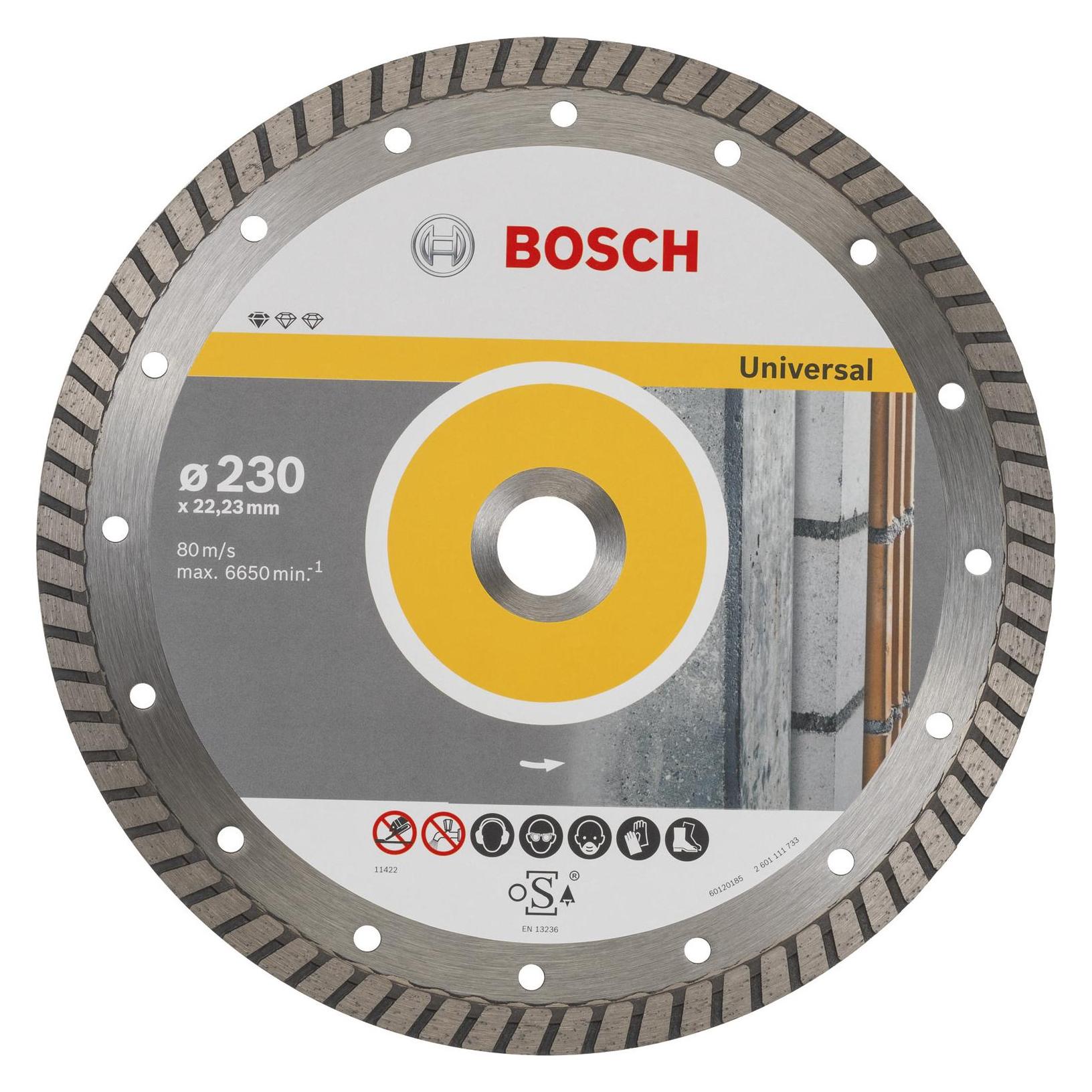 Bosch Professional Zubehör Diamanttrennscheibe Standard for Universal Turbo, 230x22,23x2,5x10 mm, 10er-Pack (2608603252)