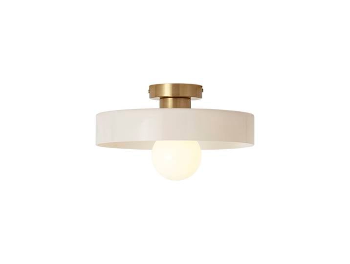 Plafonnier rétro bronze avec verre beige - Jina