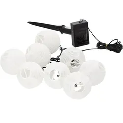 Solar LED Lampion-Lichterkette, weiß