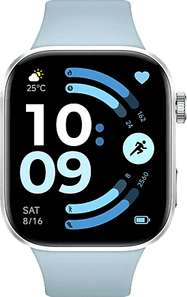 Reloj deportivo - Xiaomi Redmi Watch 6, 52.6 mm, 135 mm 205 pantalla AMOLED de 2.07", Hasta 24 días Autonomía, HyperOS, Azul glaciar