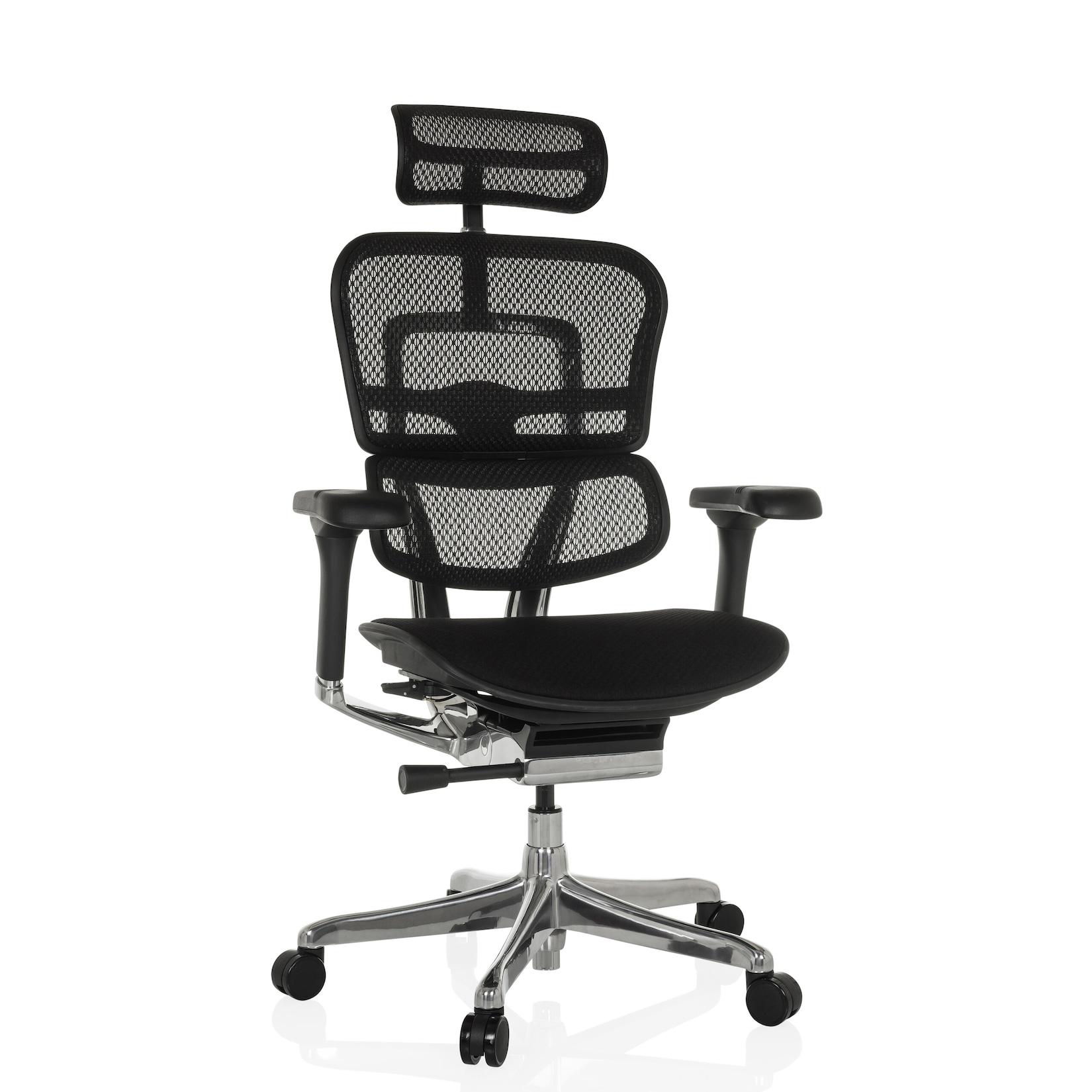 hjh OFFICE Luxus Chefsessel ERGOHUMAN GEN2 Stoff / Netzstoff mit Armlehnen (höhenverstellbar)