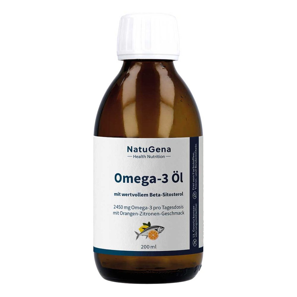 NatuGena GmbH Omega-3 Natürliches Fischöl 2450 mg Orangen-Zitronenaroma 19660041