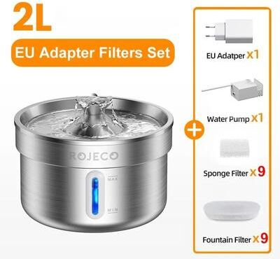 Uplifted Finds Stainless Steel Smart Water Fountain eu Plug Filters Set
