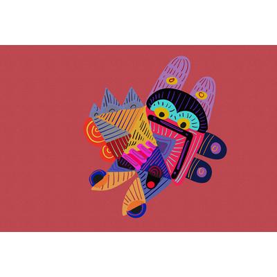 Fototapete LIVING WALLS "Walls by Patel Looneyland", rot, B:4m L:2,7m, Vlies, Tapeten, Vlies, Wand