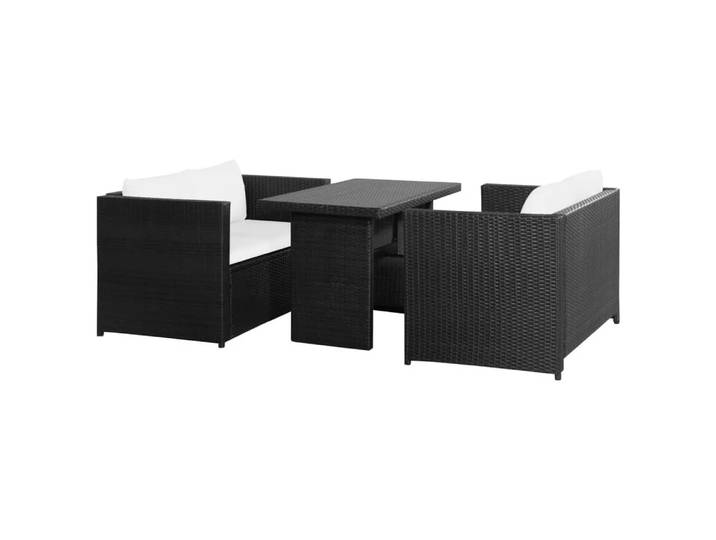 VidaXL - Sitzgruppe poly-rattan, One Size, Schwarz