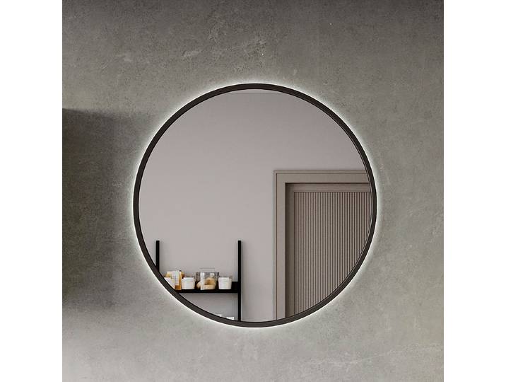Miroir éclairé Ø 80cm Marron Matériau : Métal Surface en métal : Laqué Type de métal : Aluminium 80 x 80 x 2cm