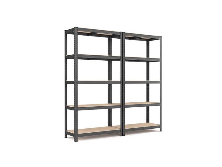 Hansiro Schwerlastregal SAO Paulo 2Er-Set, Grau, 90x180x40 cm, Freizeit & Co, Heimwerken, Werkstatteinrichtung, Schwerlastregal