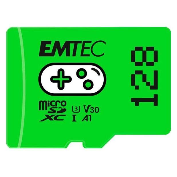 Allnet Flash SecureDigitalCard (SD) 128GB *EMTEC* Gaming microSDXC + Adapter CL10 + UHS-3 v30 Green100MB/s (128 GB, microSDXC, U3, UHS-I) (ECMSDM128GXCU3G)