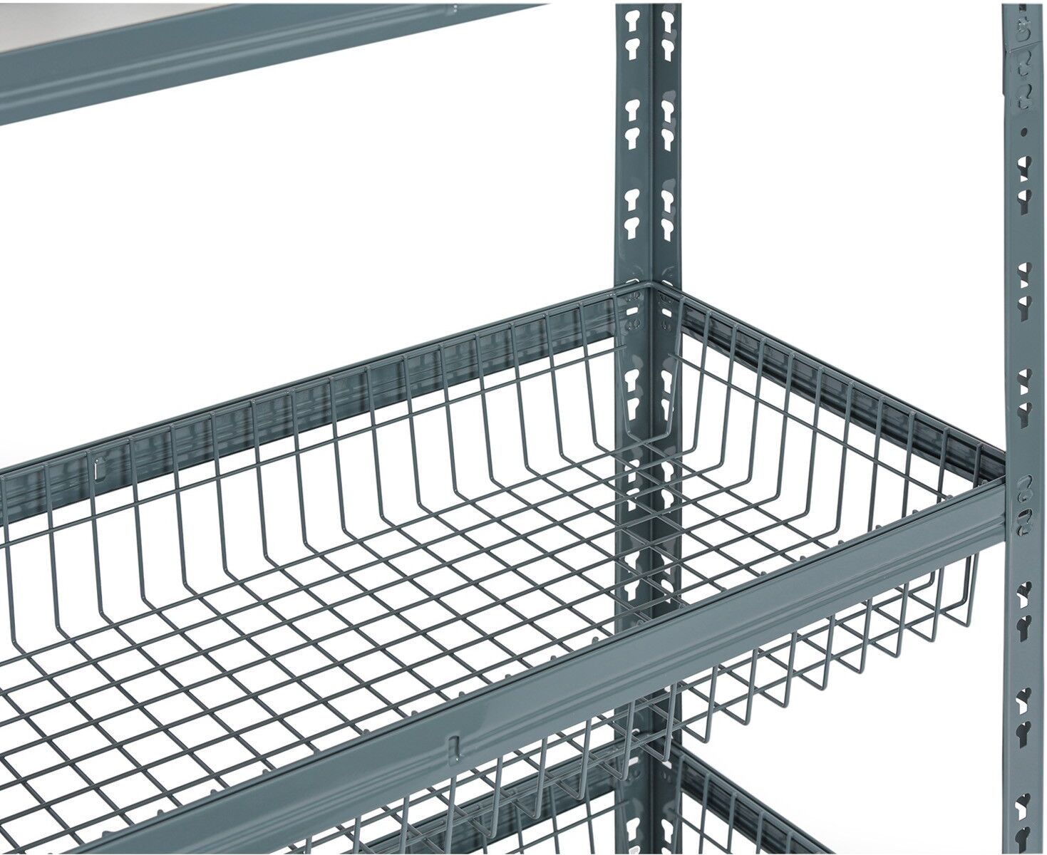 B2B Partner Fachbodenregal mit Körben, 1790 x 900 x 400 mm, Tragfähigkeit 175 kg, 2 Fachböden + 3 Körbe