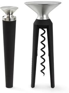 "Rosendahl Grand Cru Bottle Opener And Corkscrew, Black/Steel - 8"""