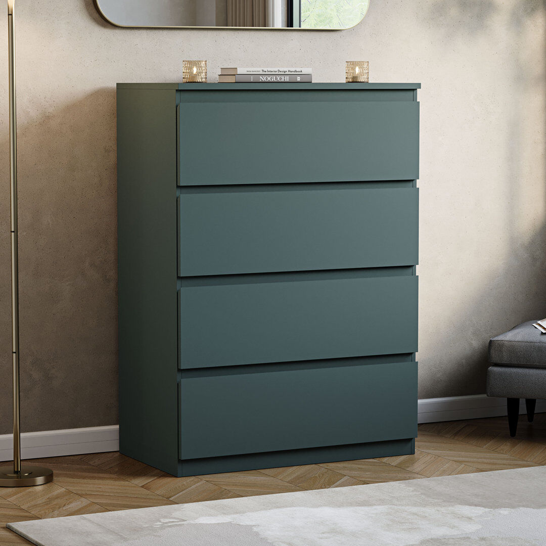 17 Stories Cunha 4 Drawer Chest Modern Bedroom Furniture Green