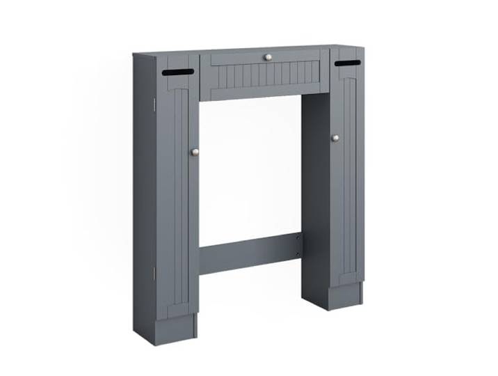 Vicco Toilettenschrank Bianco, Grau, 89 x 99 cm 3 Türen · 9 Ablagefächer · Platz über dem WC · Clevere Raumnutzung · Übersichtliche Aufbewahrung