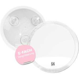 Fantasia Kosmetikspiegel 1353, transparent, 5-fach Vergrößerung, mit Saugnapf, Ø Spiegel 23 cm