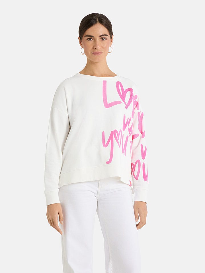 LIEBLINGSSTÜCK Sweatshirt "Skip" in Weiß/ Rosa - L