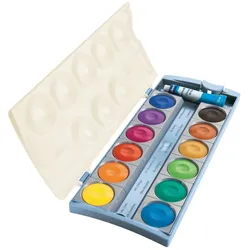 Pelikan, Künstlerfarbe + Bastelfarbe, Deckfarbkasten K12 eco, 12 Farben