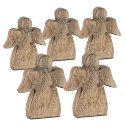 Engel Schutzengel 15x13cm Dekofigur Glücksengel Holzfigur Hochzeit Taufe Mangoholz : 5