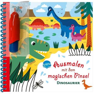 Ausmalen mit dem magischen Pinsel. Dinosaurier, Gebundene Ausgabe von Mélusine Allirol, Arena, 978-3-401-71939-9