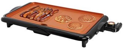 MegaChef 18.89 Inch Copper Coating Nonstick Electric Griddle with Temperature Control
