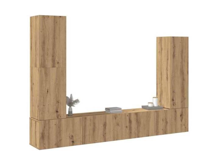 Ensemble de meuble TV mural 4 pcs chêne artisanal meuble TV meuble multimédia console TV meuble hifi centre de 3329218