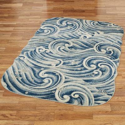 Touch of Class "Rip Tide Rectangle Rug Blue, 3'6"" x 5'6"", Blue"