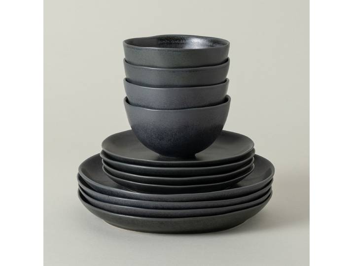 Service de table Livia Type A 12 pièces Noir/Noir