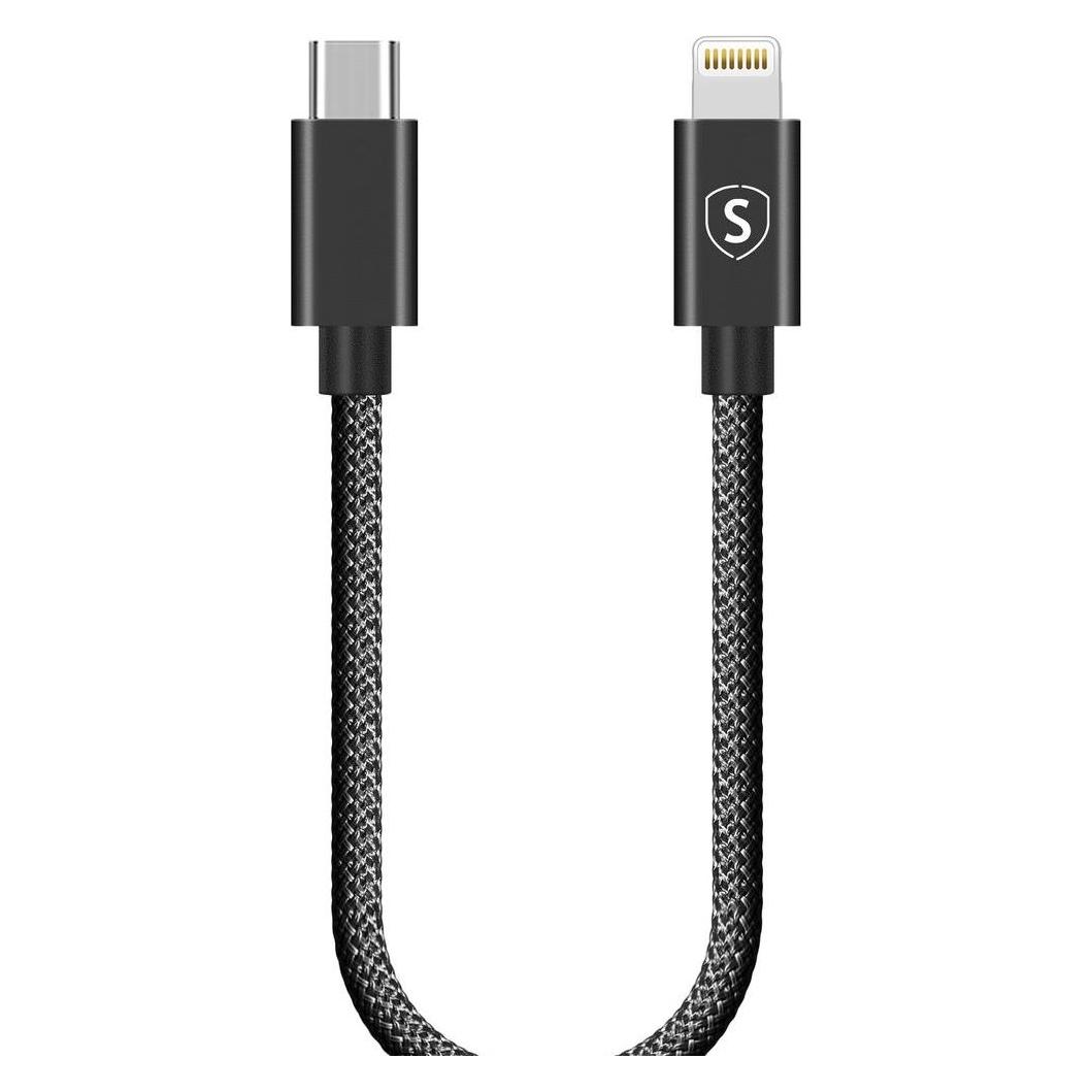 SIGN USB-C to Lightning Cable 20W, 2.4A, 0.25m - Black (0.25 m, 20 W) (SN-25B)