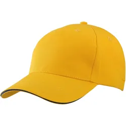Myrtle Beach Unisex 5-Panel Sandwich Kappe Klassische Cap MB6526 gold/navy one size
