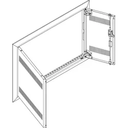 ABN GBRU33TL Blendrahmen + Tür mit Lüftungsschlitz für UP-Feldverteiler, 3x3-reihig