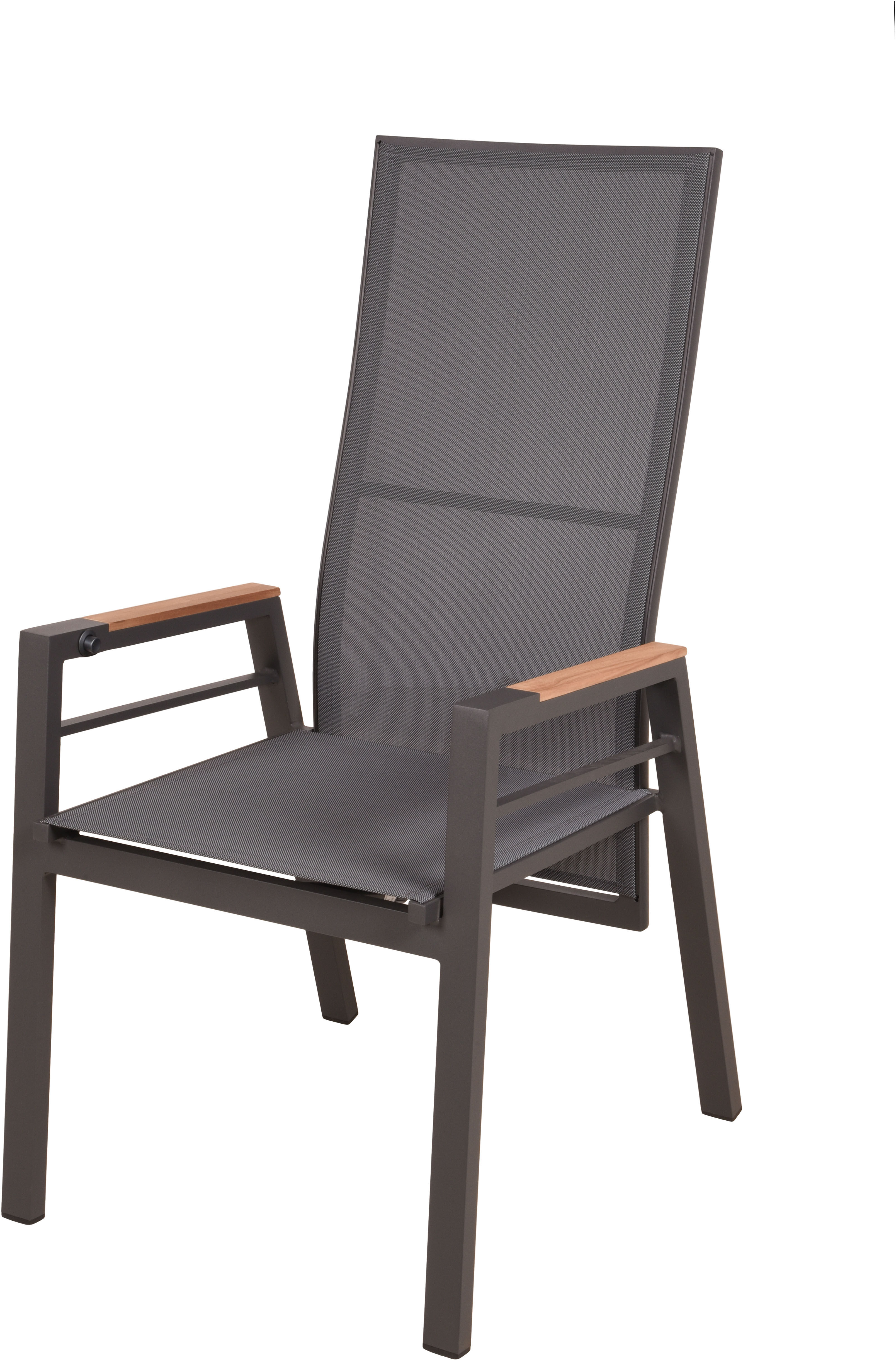 Hochlehner GARDEN PLEASURE "MATERA", anthrazit, anthrazit, grau, B:56,5cm H:110cm T:65cm, Aluminium, Kunststoff, Polyester, Stühle, Hochlehner, Rückenlehne verstellbar