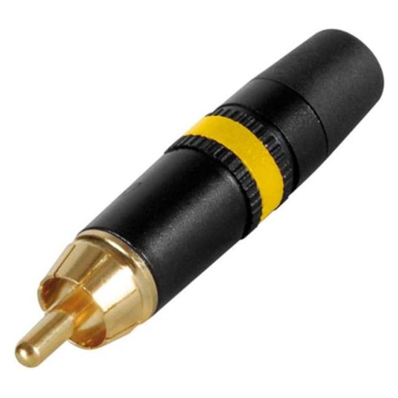 Neutrik Cinchstecker (Rca) - Vergoldete Kontakte - Gelber Markierungsring (NYS373-4)