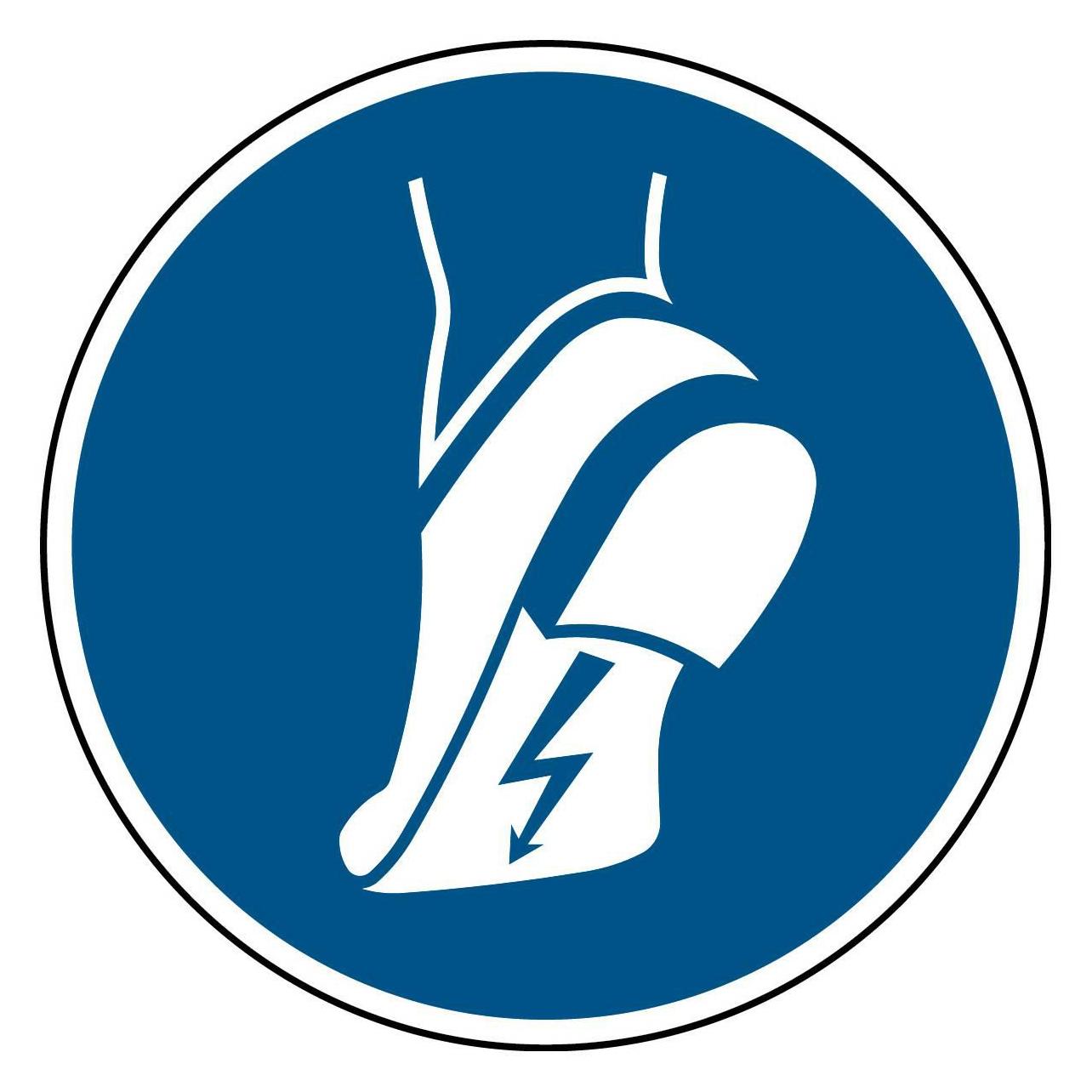 Brady ISO-Sicherheitsschild - Antistatisches Schuhwerk benutzen (PIC M032-DIA 315-PP-CRD/1)